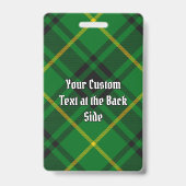 Badge Cimier du clan MacArthur sur tartan (Arrière)
