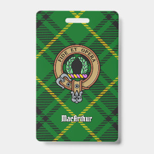 Badge Cimier du clan MacArthur sur tartan