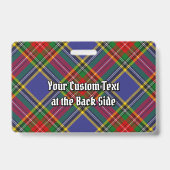 Badge Cimier du clan MacBeth sur tartan (Arrière)