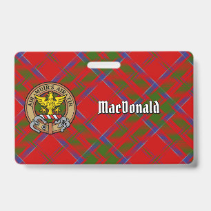 Badge Cimier du Clan MacDonald de Keppoch sur tartan
