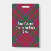 Badge Cimier du clan MacDougall sur tartan (Arrière)
