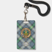 Badge Cimier du clan MacDowall sur tartan (Avant avec lanière)