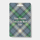 Badge Cimier du clan MacDowall sur tartan (Arrière)