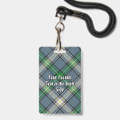 Badge Cimier du clan MacDowall sur tartan (Arrière avec lanière)