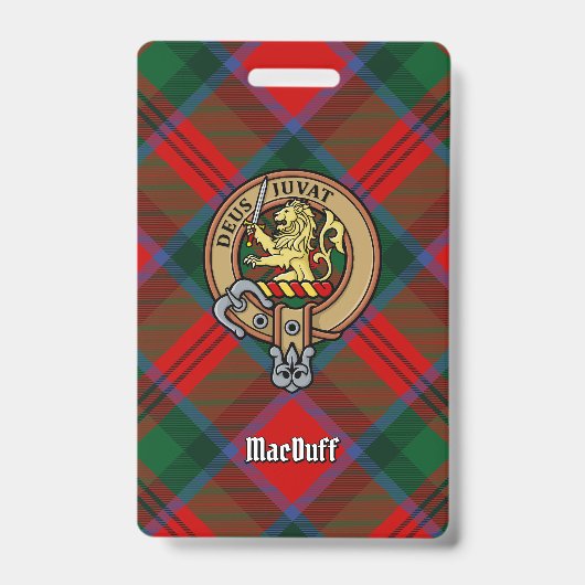 Badge Cimier du clan MacDuff sur tartan (Avant)