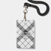 Badge Cimier du clan MacFarlane sur tartan noir et blanc (Arrière avec lanière)