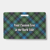 Badge Cimier du clan MacKenzie sur tartan (Arrière)
