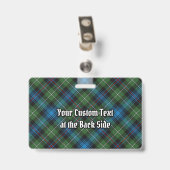 Badge Cimier du clan MacKenzie sur tartan (Arrière avec clip)
