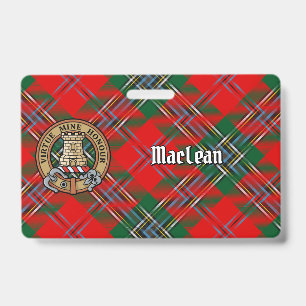Badge Cimier du clan MacLean sur tartan