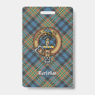 Badge Cimier du clan MacLellan sur tartan ancien