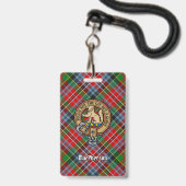 Badge Cimier du clan MacPherson sur tartan (Avant avec lanière)