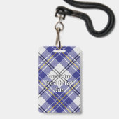 Badge Cimier du clan MacPherson sur tartan bleu de robe (Arrière avec lanière)