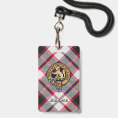 Badge Cimier du clan MacPherson sur tartan de chasse (Avant avec lanière)