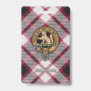 Badge Cimier du clan MacPherson sur tartan de chasse