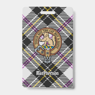 Badge Cimier du clan MacPherson sur tartan de robe de so