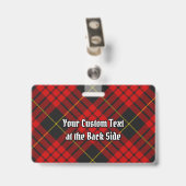 Badge Cimier du clan MacQueen sur tartan (Arrière avec clip)