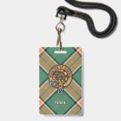 Badge Cimier du clan Pollock sur tartan (Avant avec lanière)