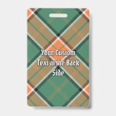 Badge Cimier du clan Pollock sur tartan (Arrière)