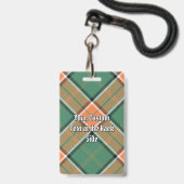 Badge Cimier du clan Pollock sur tartan (Arrière avec lanière)