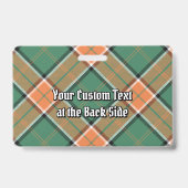 Badge Cimier du clan Pollock sur tartan (Arrière)