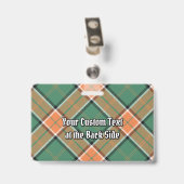 Badge Cimier du clan Pollock sur tartan (Arrière avec clip)