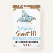 Badge Cinderella Slipper Princess Sweet 16 VIP Pass (Devant)