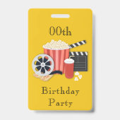 Badge Cinéma branché à tout âge fête d'anniversaire (Arrière)