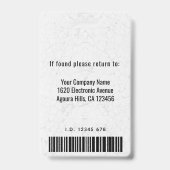 Badge Citation de logo de carte d'identité élégante mode (Arrière)