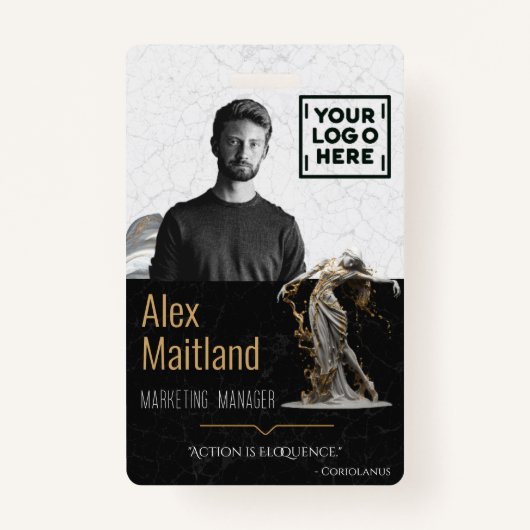 Badge Citation de logo de carte d'identité moderne et él (Devant)