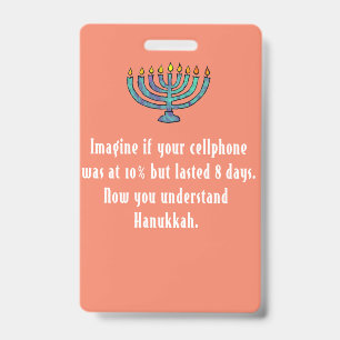 Badge Citation de téléphone portable Hanukkah Chanukah s
