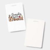 Badge Citrouille Spice Junkie Fall (Avant & arrière)