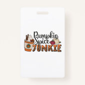 Badge Citrouille Spice Junkie Fall (Devant)