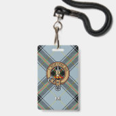 Badge Clan Bell Crest sur Tartan (Face avec cordon)