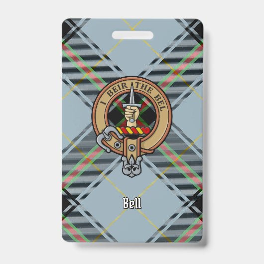 Badge Clan Bell Crest sur Tartan (Face)