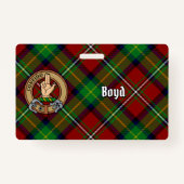 Badge Clan Boyd Crest sur Tartan (Devant)