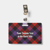Badge Clan Brown Tartan (Arrière avec clip)