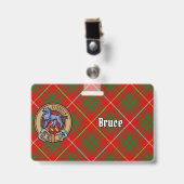 Badge Clan Bruce Crest sur Tartan (Front with Clip)
