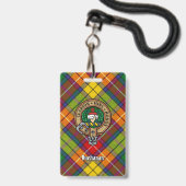 Badge Clan Buchanan Crest sur Tartan (Front with Lanyard)