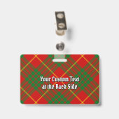Badge Clan Cameron Crest sur Tartan (Arrière avec clip)