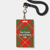 Badge Clan Cameron Tartan (Arrière avec lanière)