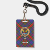 Badge Clan Carnegie Crest sur Tartan (Front with Lanyard)
