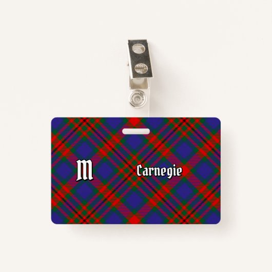 Badge Clan Carnegie Tartan (Devant avec clip)