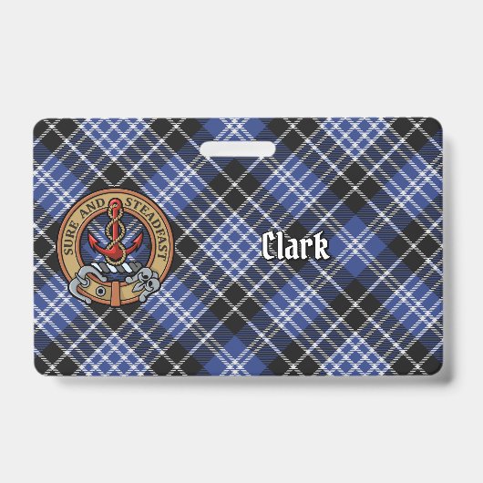 Badge Clan Clark Crest sur Tartan (Avant)