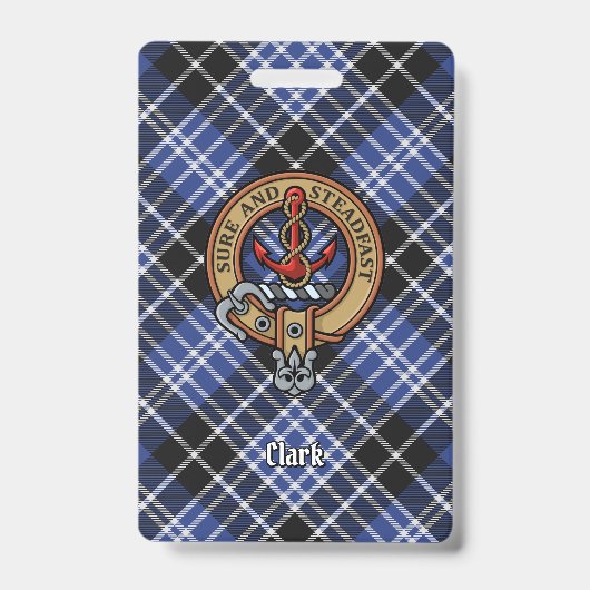 Badge Clan Clark Crest sur Tartan (Front)