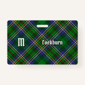 Badge Clan Cockburn Tartan (Devant)
