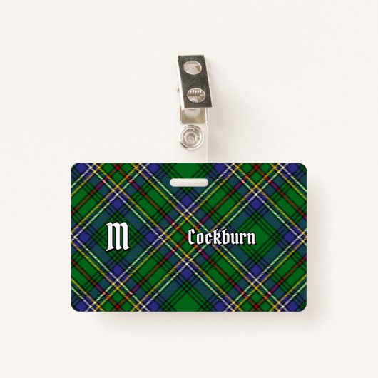Badge Clan Cockburn Tartan (Devant avec clip)