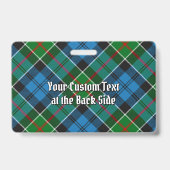 Badge Clan Colquhoun Crest sur Tartan (Arrière)