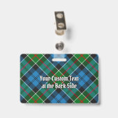 Badge Clan Colquhoun Crest sur Tartan (Arrière avec clip)