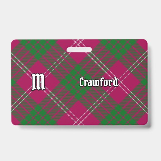 Badge Clan Crawford Tartan (Face)