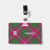 Badge Clan Crawford Tartan (Face avec clip)